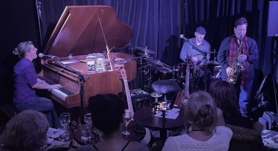 Billie Thibodeau (piano, vocals) with Laurin McGee (alto sax) and Mike McGuigan (percussion) are scheduled to perform again on May 18th, following a sold out house on  Sat. 1/27/23.
